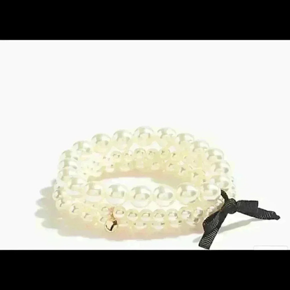 J Crew Pearl Stretch Bracelets Set of 3 - Picture 2 of 2